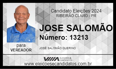 Candidato JOSE SALOMÃO 2024 - RIBEIRÃO CLARO - Eleições