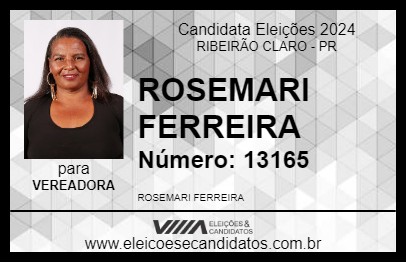 Candidato ROSEMARI FERREIRA 2024 - RIBEIRÃO CLARO - Eleições