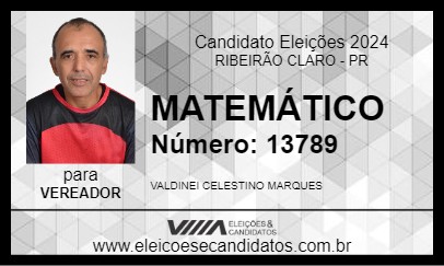 Candidato MATEMÁTICO 2024 - RIBEIRÃO CLARO - Eleições