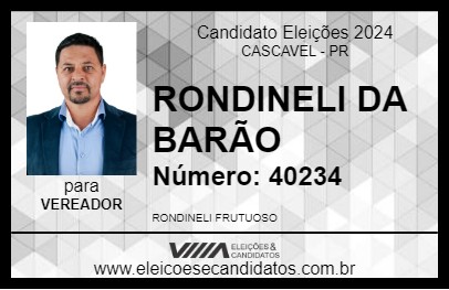 Candidato RONDINELI DA BARÃO 2024 - CASCAVEL - Eleições