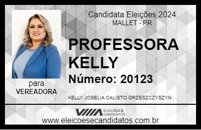 Candidato PROFESSORA KELLY 2024 - MALLET - Eleições