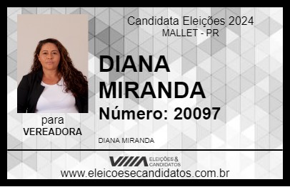 Candidato DIANA MIRANDA 2024 - MALLET - Eleições