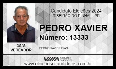 Candidato PEDRO XAVIER 2024 - RIBEIRÃO DO PINHAL - Eleições