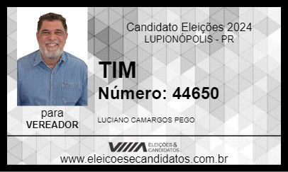 Candidato TIM 2024 - LUPIONÓPOLIS - Eleições