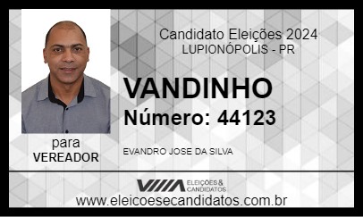 Candidato VANDINHO 2024 - LUPIONÓPOLIS - Eleições