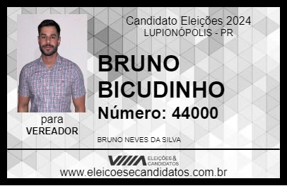 Candidato BRUNO BICUDINHO 2024 - LUPIONÓPOLIS - Eleições