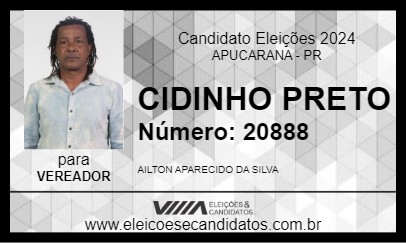 Candidato CIDINHO PRETO 2024 - APUCARANA - Eleições