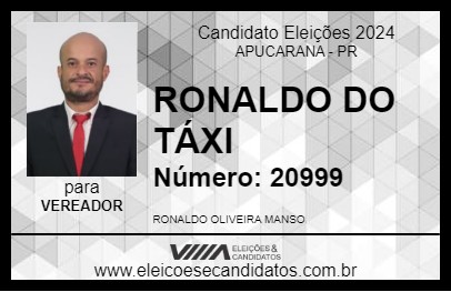 Candidato RONALDO DO TÁXI 2024 - APUCARANA - Eleições