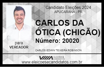 Candidato CARLOS DA ÓTICA (CHICÃO) 2024 - APUCARANA - Eleições