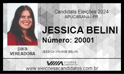 Candidato JESSICA BELINI 2024 - APUCARANA - Eleições