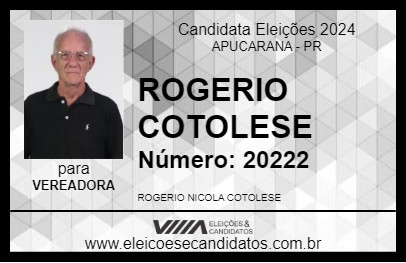 Candidato ROGERIO COTOLESE 2024 - APUCARANA - Eleições