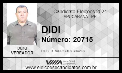 Candidato DIDI 2024 - APUCARANA - Eleições