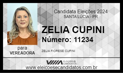 Candidato ZELIA CUPINI 2024 - SANTA LÚCIA - Eleições