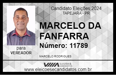 Candidato MARCELO DA FANFARRA 2024 - TAPEJARA - Eleições