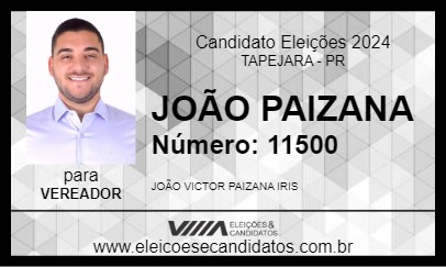 Candidato JOÃO PAIZANA 2024 - TAPEJARA - Eleições