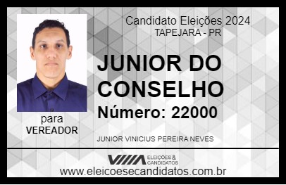 Candidato JUNIOR VINICIUS 2024 - TAPEJARA - Eleições