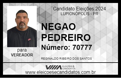 Candidato NEGAO PEDREIRO 2024 - LUPIONÓPOLIS - Eleições