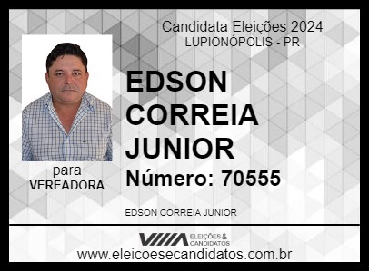 Candidato EDSON CORREIA JUNIOR 2024 - LUPIONÓPOLIS - Eleições