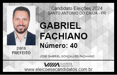 Candidato GABRIEL 2024 - SANTO ANTONIO DO CAIUÁ - Eleições