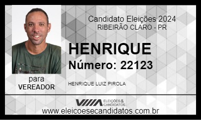 Candidato HENRIQUE  2024 - RIBEIRÃO CLARO - Eleições