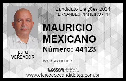 Candidato MAURICIO MEXICANO 2024 - FERNANDES PINHEIRO - Eleições