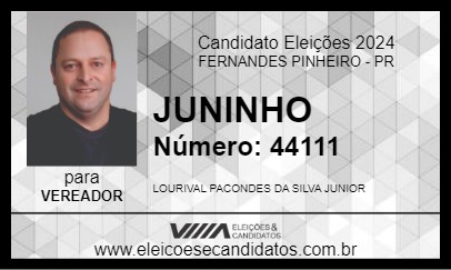 Candidato JUNINHO 2024 - FERNANDES PINHEIRO - Eleições