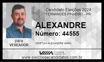 Candidato ALEXANDRE IAREK 2024 - FERNANDES PINHEIRO - Eleições