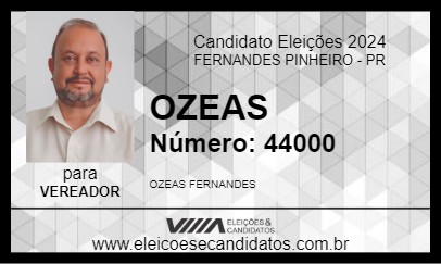 Candidato OZEAS 2024 - FERNANDES PINHEIRO - Eleições