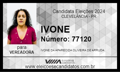 Candidato IVONE 2024 - CLEVELÂNDIA - Eleições