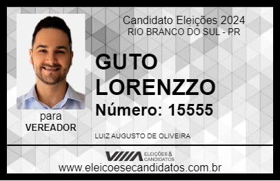 Candidato GUTO LORENZZO 2024 - RIO BRANCO DO SUL - Eleições