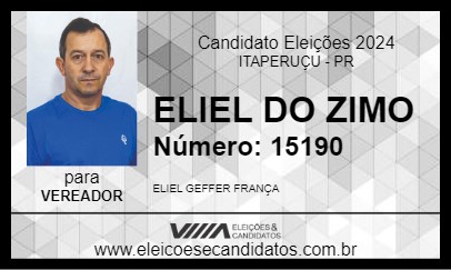 Candidato ELIEL DO ZIMO 2024 - ITAPERUÇU - Eleições