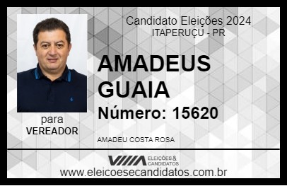 Candidato AMADEUS GUAIA 2024 - ITAPERUÇU - Eleições