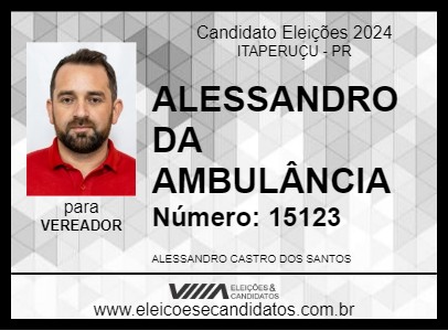 Candidato ALESSANDRO DA AMBULÂNCIA 2024 - ITAPERUÇU - Eleições