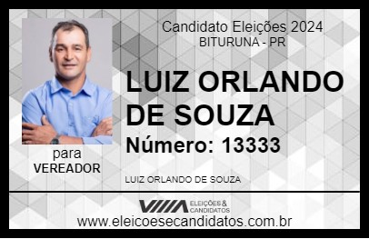 Candidato LUIZ ORLANDO DE SOUZA 2024 - BITURUNA - Eleições