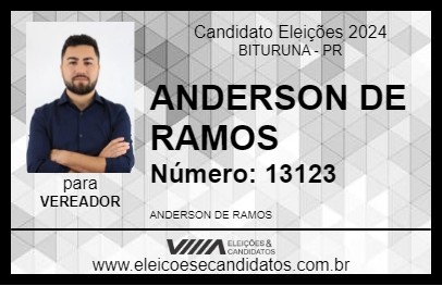 Candidato ANDERSON DE RAMOS 2024 - BITURUNA - Eleições