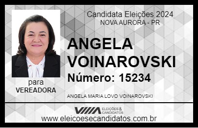 Candidato ANGELA VOINAROVSKI 2024 - NOVA AURORA - Eleições