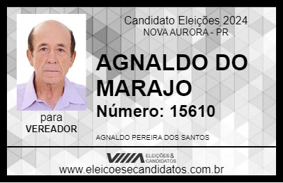 Candidato AGNALDO DO MARAJO 2024 - NOVA AURORA - Eleições