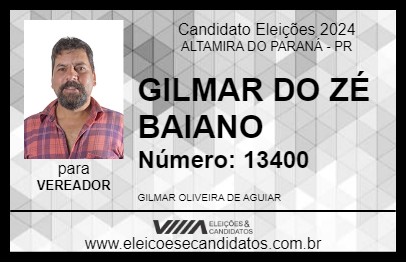 Candidato GILMAR DO ZÉ BAIANO 2024 - ALTAMIRA DO PARANÁ - Eleições