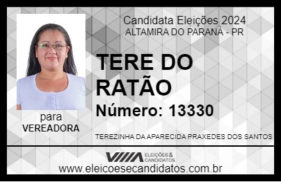 Candidato TERE DO RATÃO 2024 - ALTAMIRA DO PARANÁ - Eleições