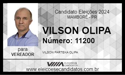 Candidato VILSON OLIPA 2024 - MAMBORÊ - Eleições