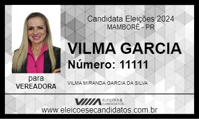 Candidato VILMA GARCIA 2024 - MAMBORÊ - Eleições