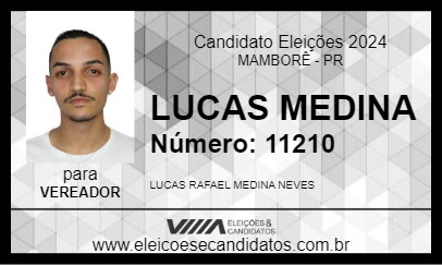 Candidato LUCAS MEDINA 2024 - MAMBORÊ - Eleições