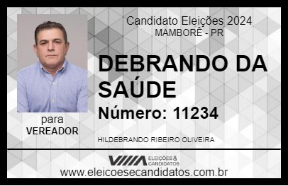 Candidato DEBRANDO DA SAÚDE 2024 - MAMBORÊ - Eleições