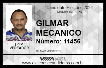 Candidato GILMAR MECANICO 2024 - MAMBORÊ - Eleições