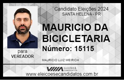 Candidato MAURICIO DA BICICLETARIA 2024 - SANTA HELENA - Eleições