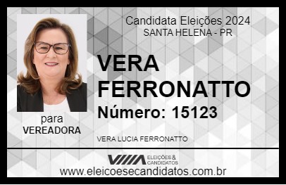 Candidato VERA FERRONATTO 2024 - SANTA HELENA - Eleições