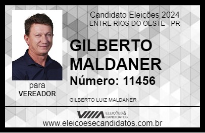 Candidato GILBERTO MALDANER 2024 - ENTRE RIOS DO OESTE - Eleições