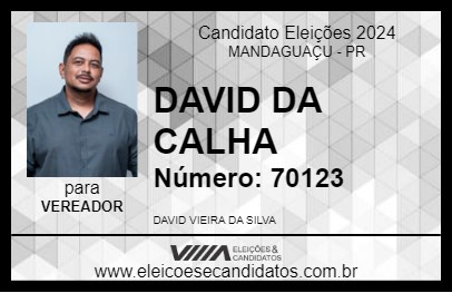 Candidato DAVID DA CALHA 2024 - MANDAGUAÇU - Eleições