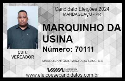 Candidato MARQUINHO DA USINA 2024 - MANDAGUAÇU - Eleições