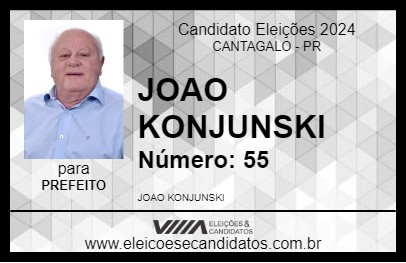 Candidato JOAO KONJUNSKI 2024 - CANTAGALO - Eleições